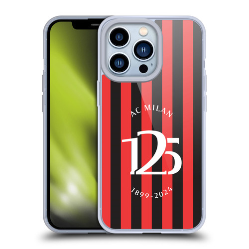 AC Milan 125th Anniversary Red And Black Stripes Soft Gel Case for Apple iPhone 13 Pro