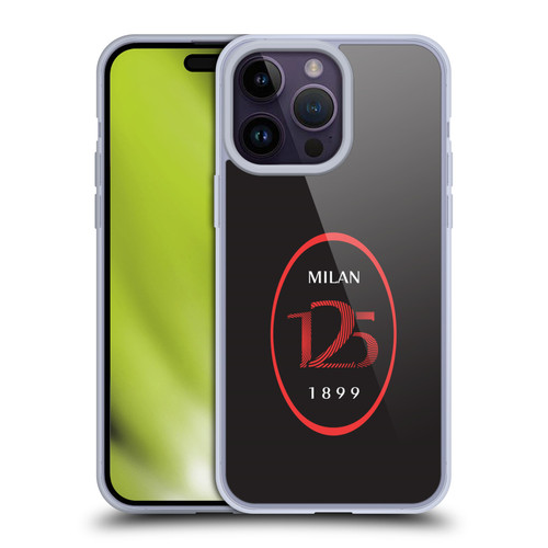 AC Milan 125th Anniversary Black Logo Soft Gel Case for Apple iPhone 14 Pro Max