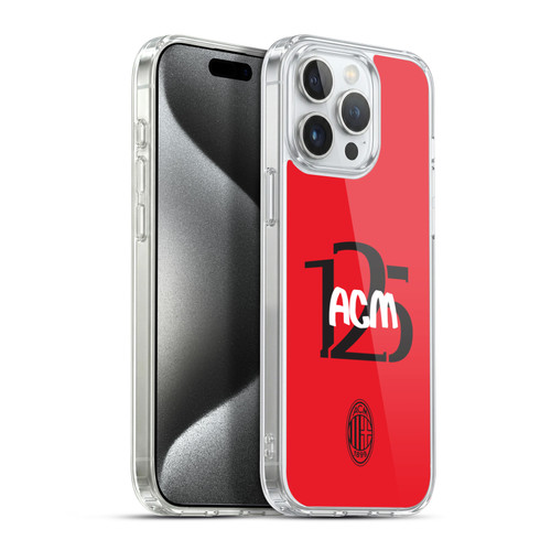AC Milan 125th Anniversary Typography Soft Gel Case for Apple iPhone 15 Pro Max & MagSafe