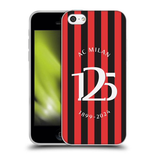 AC Milan 125th Anniversary Red And Black Stripes Soft Gel Case for Apple iPhone 5c
