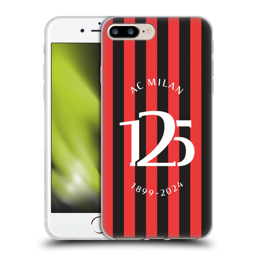 AC Milan 125th Anniversary Red And Black Stripes Soft Gel Case for Apple iPhone 7 Plus / iPhone 8 Plus