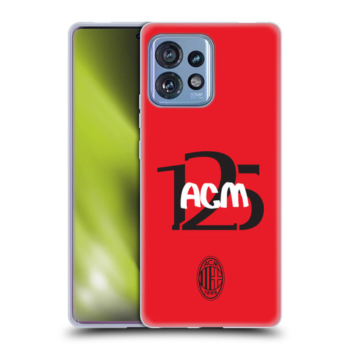 AC Milan 125th Anniversary Typography Soft Gel Case for Motorola Moto Edge 40 Pro/Plus 2023