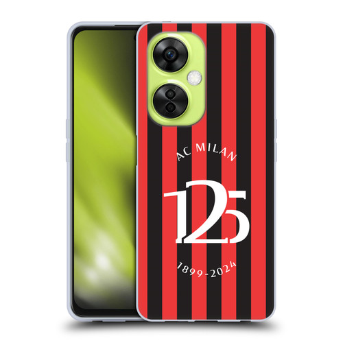 AC Milan 125th Anniversary Red And Black Stripes Soft Gel Case for OnePlus Nord CE 3 Lite 5G