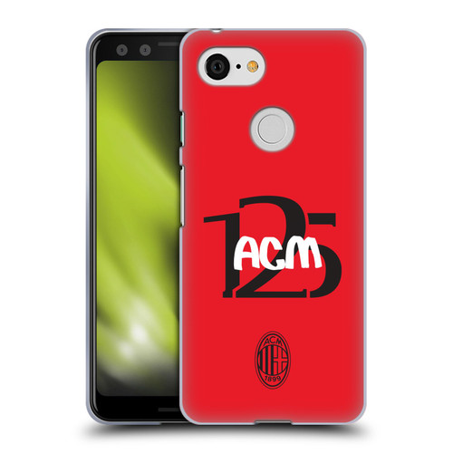AC Milan 125th Anniversary Typography Soft Gel Case for Google Pixel 3