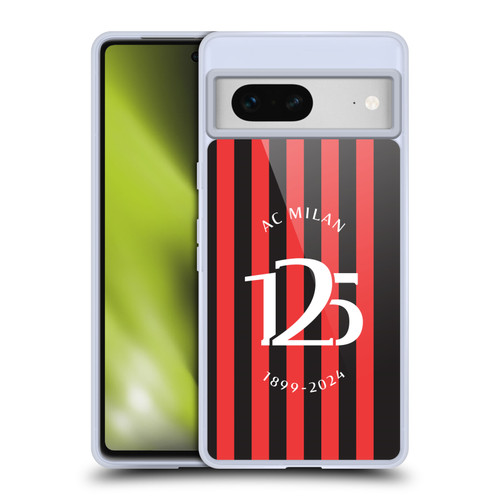 AC Milan 125th Anniversary Red And Black Stripes Soft Gel Case for Google Pixel 7