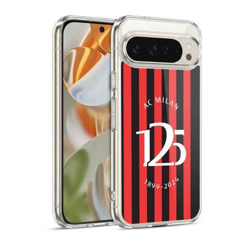 AC Milan 125th Anniversary Red And Black Stripes Soft Gel Case for Google Pixel 9 / Pixel 9 Pro