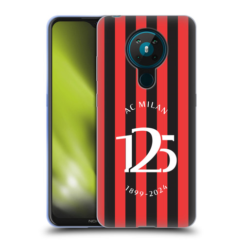 AC Milan 125th Anniversary Red And Black Stripes Soft Gel Case for Nokia 5.3