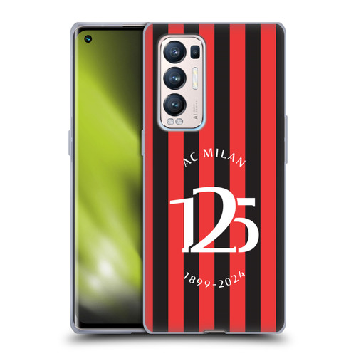 AC Milan 125th Anniversary Red And Black Stripes Soft Gel Case for OPPO Find X3 Neo / Reno5 Pro+ 5G