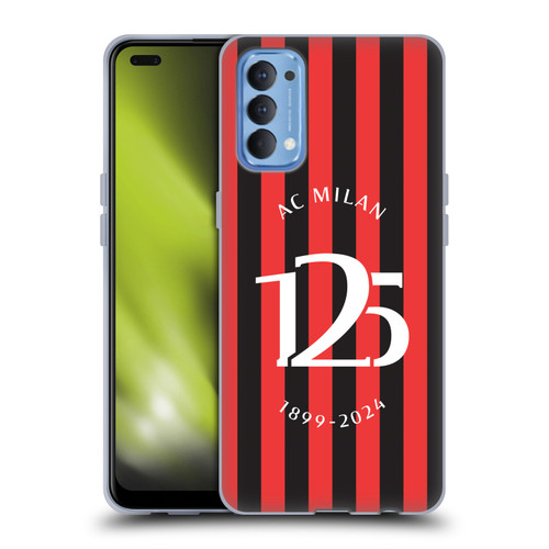 AC Milan 125th Anniversary Red And Black Stripes Soft Gel Case for OPPO Reno 4 5G