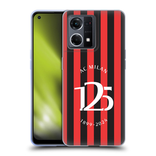 AC Milan 125th Anniversary Red And Black Stripes Soft Gel Case for OPPO Reno8 4G