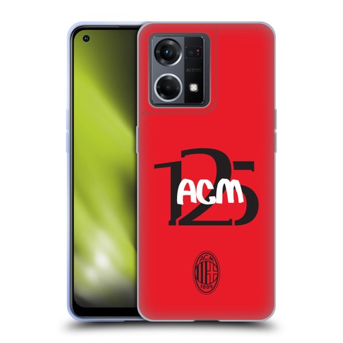 AC Milan 125th Anniversary Typography Soft Gel Case for OPPO Reno8 4G