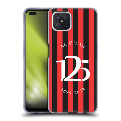 AC Milan 125th Anniversary Red And Black Stripes Soft Gel Case for OPPO Reno4 Z 5G