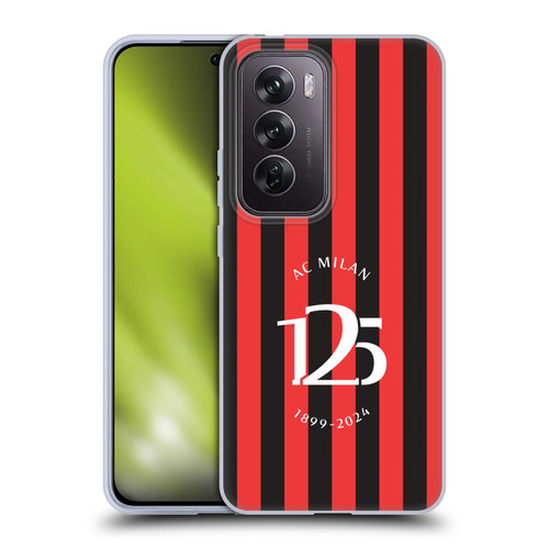 AC Milan 125th Anniversary Red And Black Stripes Soft Gel Case for OPPO Reno12 Pro 5G