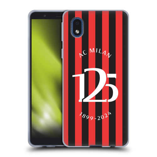 AC Milan 125th Anniversary Red And Black Stripes Soft Gel Case for Samsung Galaxy A01 Core (2020)