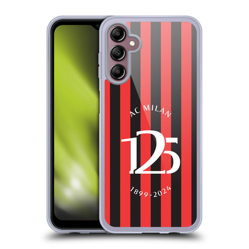 AC Milan 125th Anniversary Red And Black Stripes Soft Gel Case for Samsung Galaxy A14 5G