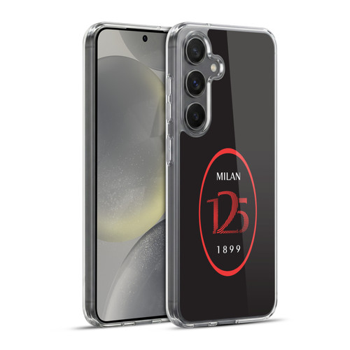 AC Milan 125th Anniversary Black Logo Soft Gel Case for Samsung Galaxy S24+ 5G & MagSafe