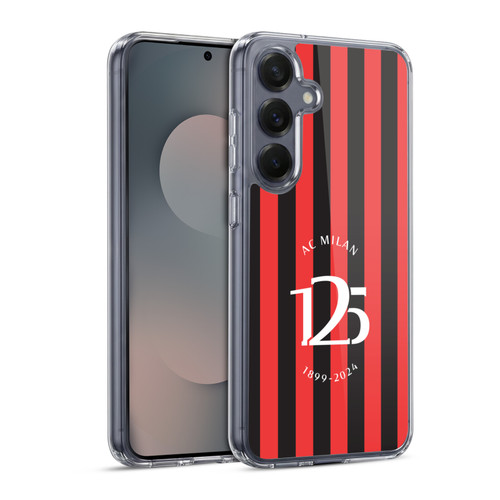 AC Milan 125th Anniversary Red And Black Stripes Soft Gel Case for Samsung Galaxy S25 & MagSafe