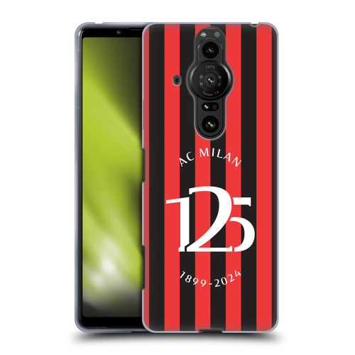 AC Milan 125th Anniversary Red And Black Stripes Soft Gel Case for Sony Xperia Pro-I