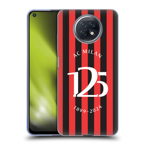 AC Milan 125th Anniversary Red And Black Stripes Soft Gel Case for Xiaomi Redmi Note 9T 5G