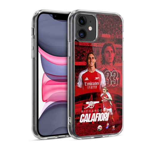 Arsenal FC 2024/25 First Team Riccardo Calafiori Soft Gel Case for Apple iPhone 11