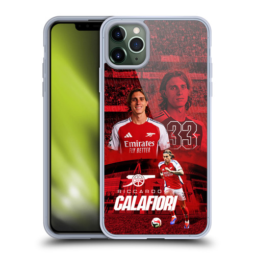 Arsenal FC 2024/25 First Team Riccardo Calafiori Soft Gel Case for Apple iPhone 11 Pro Max