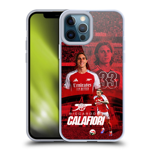 Arsenal FC 2024/25 First Team Riccardo Calafiori Soft Gel Case for Apple iPhone 12 Pro Max