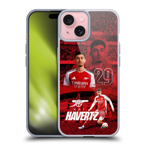 Arsenal FC 2024/25 First Team Kai Havertz Soft Gel Case for Apple iPhone 15