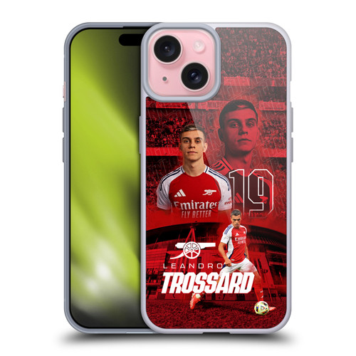 Arsenal FC 2024/25 First Team Leandro Trossard Soft Gel Case for Apple iPhone 15