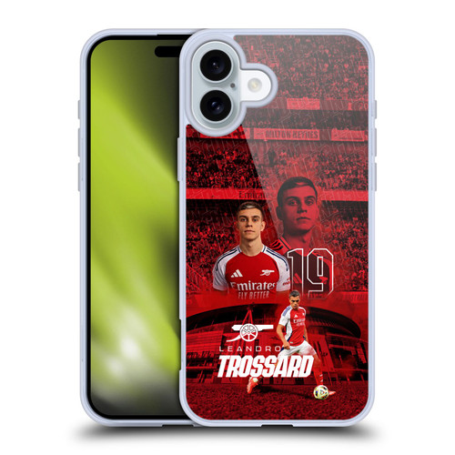 Arsenal FC 2024/25 First Team Leandro Trossard Soft Gel Case for Apple iPhone 16 Plus