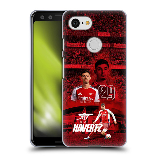 Arsenal FC 2024/25 First Team Kai Havertz Soft Gel Case for Google Pixel 3