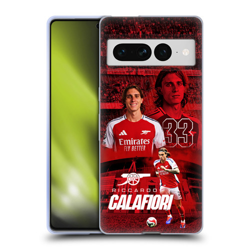 Arsenal FC 2024/25 First Team Riccardo Calafiori Soft Gel Case for Google Pixel 7 Pro