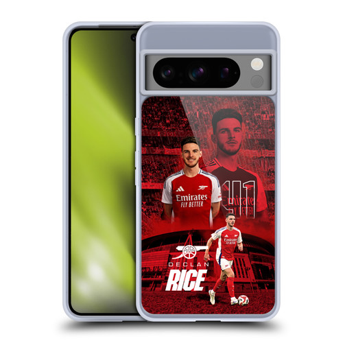Arsenal FC 2024/25 First Team Declan Rice Soft Gel Case for Google Pixel 8 Pro