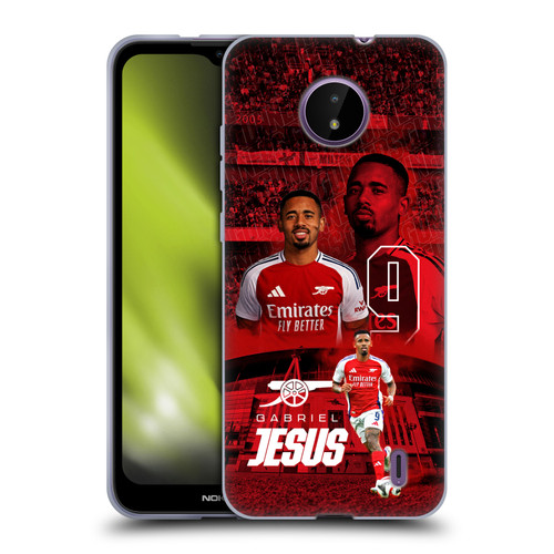 Arsenal FC 2024/25 First Team Gabriel Jesus Soft Gel Case for Nokia C10 / C20