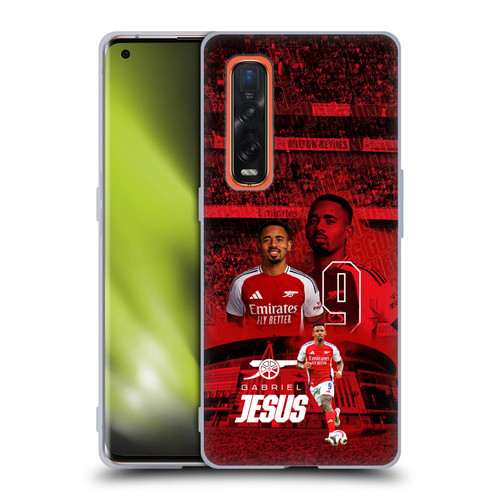 Arsenal FC 2024/25 First Team Gabriel Jesus Soft Gel Case for OPPO Find X2 Pro 5G