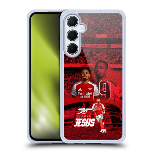 Arsenal FC 2024/25 First Team Gabriel Jesus Soft Gel Case for Samsung Galaxy A55 5G