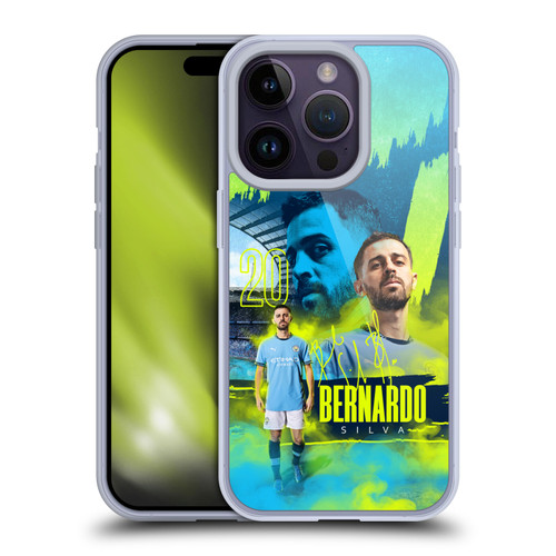 Manchester City Man City FC 2024/25 First Team Bernardo Silva Soft Gel Case for Apple iPhone 14 Pro