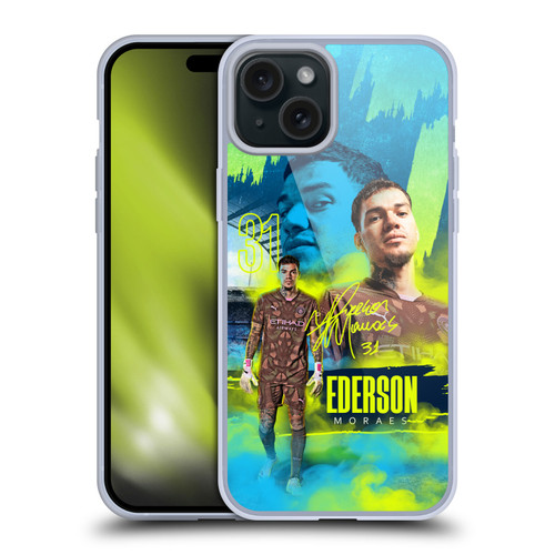 Manchester City Man City FC 2024/25 First Team Éderson Soft Gel Case for Apple iPhone 15 Plus