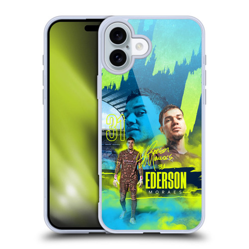 Manchester City Man City FC 2024/25 First Team Éderson Soft Gel Case for Apple iPhone 16 Plus