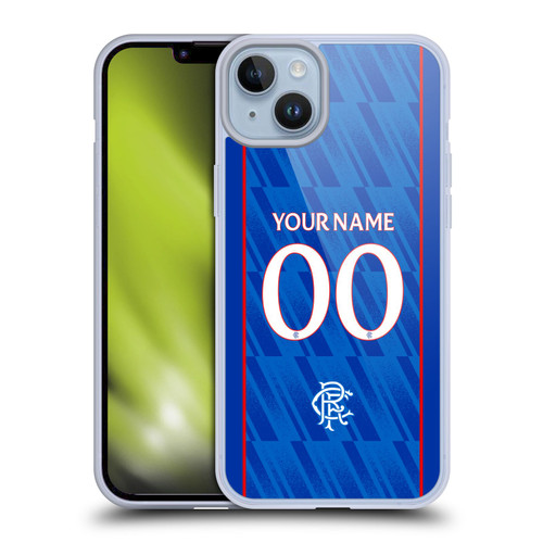 Custom Customised Personalised Rangers FC 2024/25 Kit Home Soft Gel Case for Apple iPhone 14 Plus