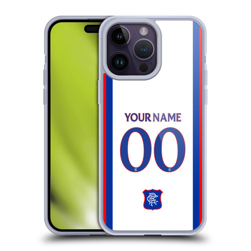 Custom Customised Personalised Rangers FC 2024/25 Kit Away Soft Gel Case for Apple iPhone 14 Pro Max