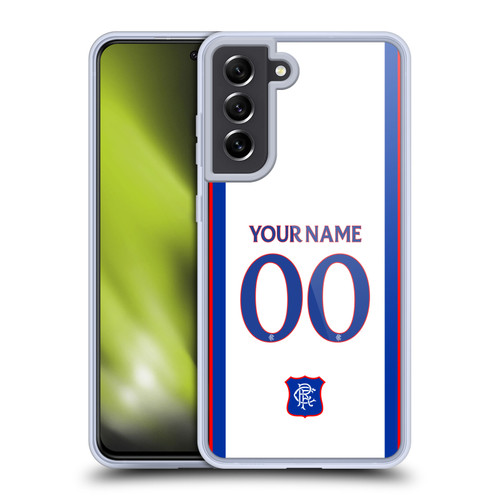 Custom Customised Personalised Rangers FC 2024/25 Kit Away Soft Gel Case for Samsung Galaxy S21 FE 5G