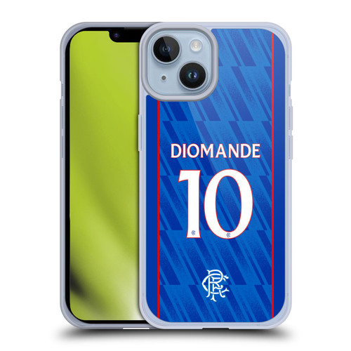 Rangers FC 2024/25 Players Home Kit Mohamed Diomande Soft Gel Case for Apple iPhone 14