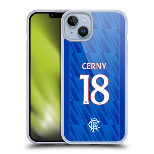 Rangers FC 2024/25 Players Home Kit Cerný Soft Gel Case for Apple iPhone 14 Plus