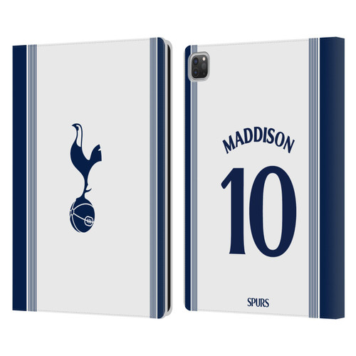 Tottenham Hotspur F.C. 2024/25 Players Home Kit James Maddison Leather Book Wallet Case Cover For Apple iPad Pro 12.9 2020/2021/2022