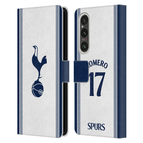 Tottenham Hotspur F.C. 2024/25 Players Home Kit Cristian Romero Leather Book Wallet Case Cover For Sony Xperia 1 V 5G
