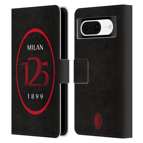 AC Milan 125th Anniversary Black Logo Leather Book Wallet Case Cover For Google Pixel 8