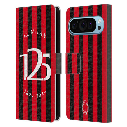AC Milan 125th Anniversary Red And Black Stripes Leather Book Wallet Case Cover For Google Pixel 9 / Pixel 9 Pro AC Milan 125th Anniversary Red And Black Stripes Leather Book Wallet Case Cover For Google Pixel 9 / Pixel 9 Pro