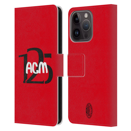 AC Milan 125th Anniversary Typography Leather Book Wallet Case Cover For Apple iPhone 15 Pro AC Milan 125th Anniversary Typography Leather Book Wallet Case Cover For Apple iPhone 15 Pro
