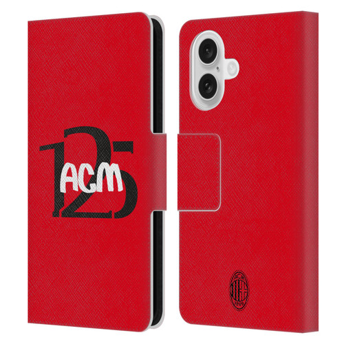 AC Milan 125th Anniversary Typography Leather Book Wallet Case Cover For Apple iPhone 16 AC Milan 125th Anniversary Typography Leather Book Wallet Case Cover For Apple iPhone 16