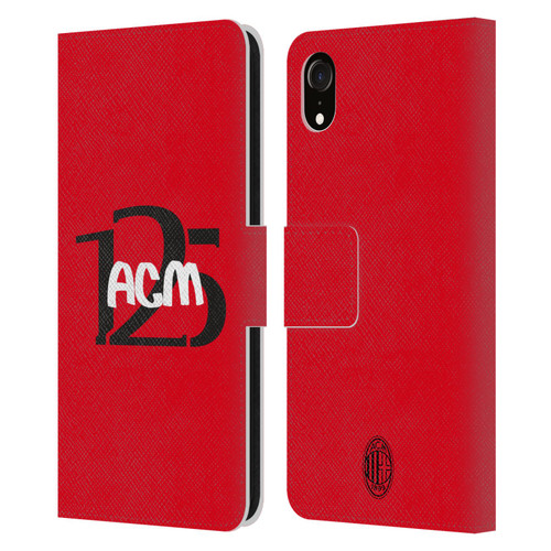 AC Milan 125th Anniversary Typography Leather Book Wallet Case Cover For Apple iPhone XR